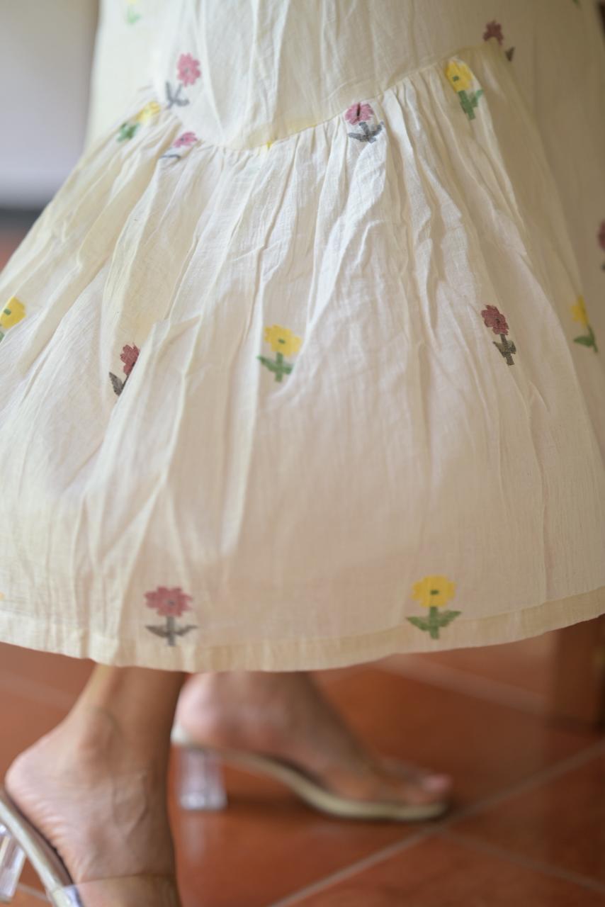 Khadhi mul cotton with Handloom Jamdhani dress