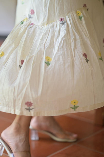 Khadhi mul cotton with Handloom Jamdhani dress