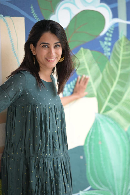 Khadhi mul cotton with Handloom Jamdhani dress