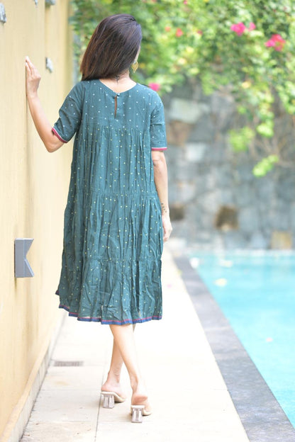Khadhi mul cotton with Handloom Jamdhani dress